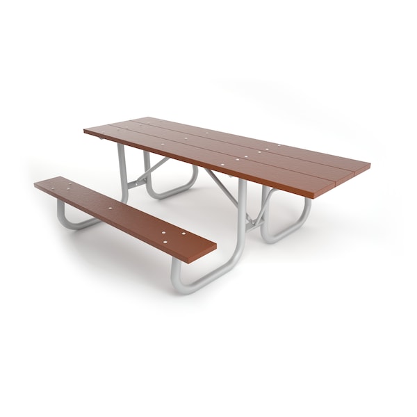 Brown 6' ADA Galvanized Frame Table